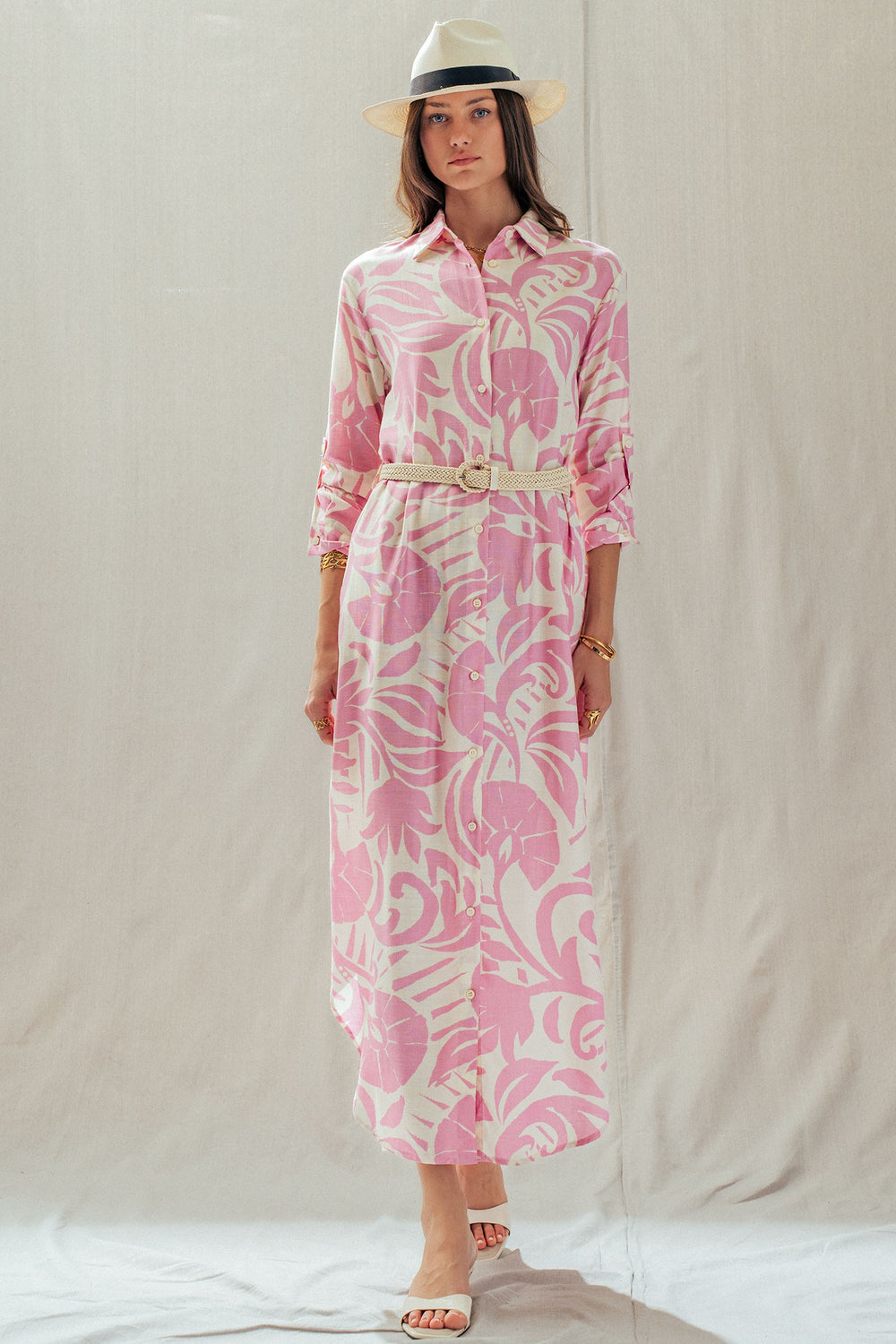 shirt maxi dress - pink (additional view)