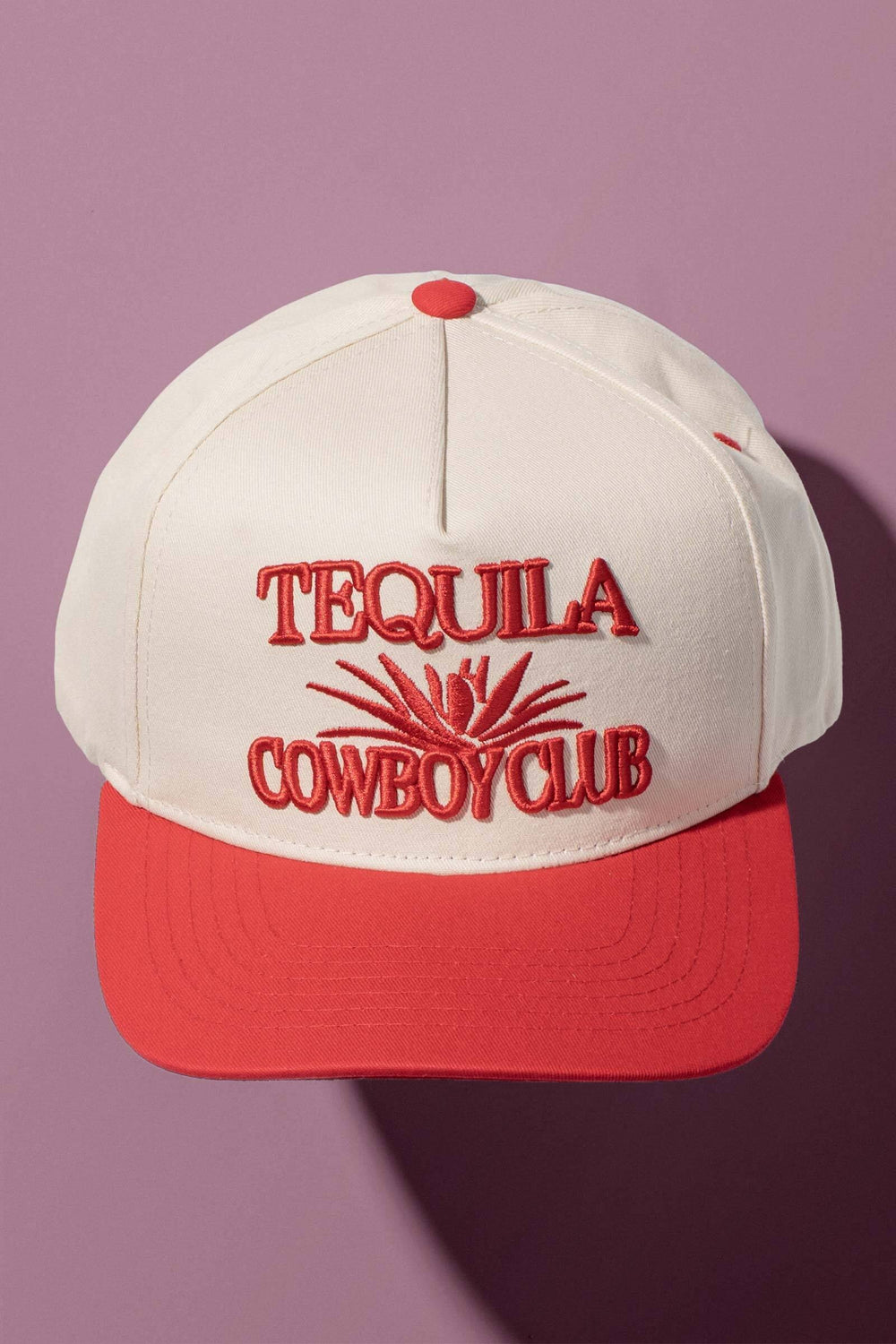 c tequila cowboy club embroidered trucker hat - red (additional view)