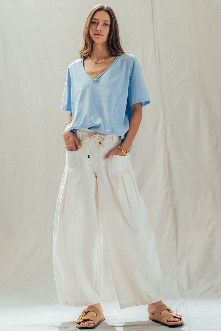 everyday vintage wash v neck tee - blue (additional view)