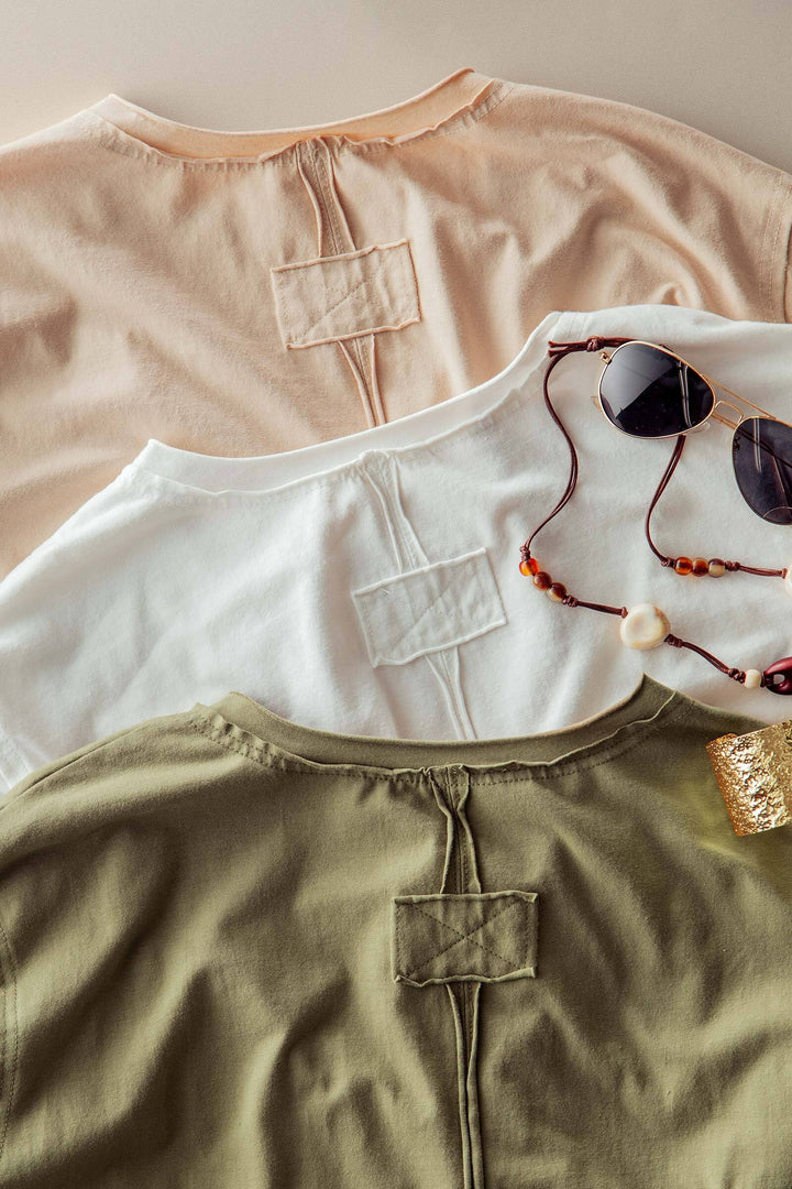 everyday vintage wash v neck tee - default