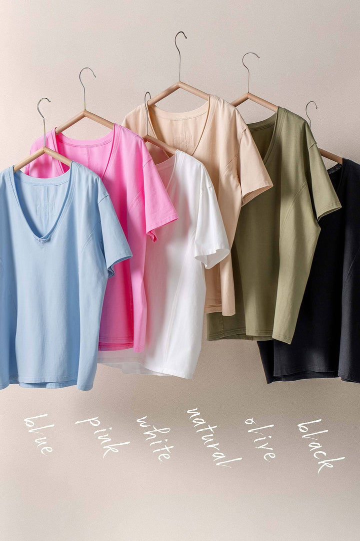 everyday vintage wash v neck tee - default (additional view)