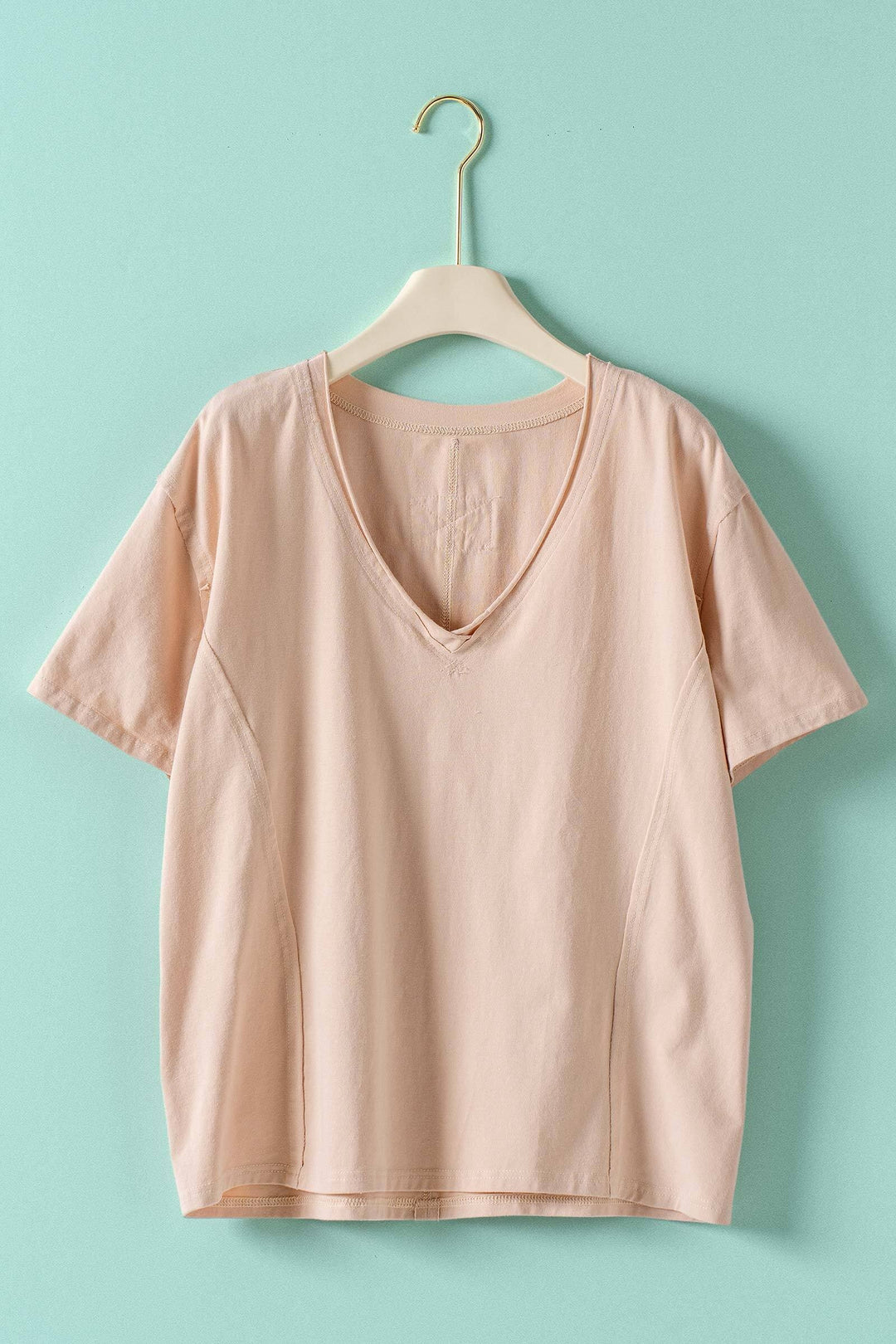 everyday vintage wash v neck tee - natural (additional view)