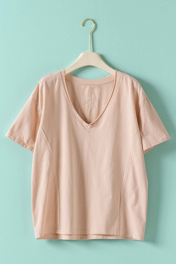 everyday vintage wash v neck tee - natural (additional view)