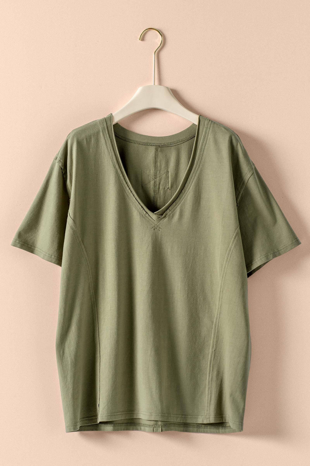 everyday vintage wash v neck tee - olive