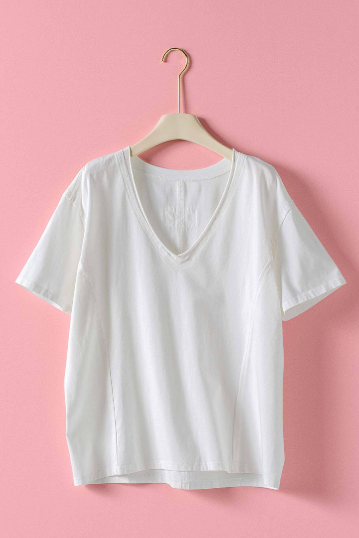 everyday vintage wash v neck tee - white (additional view)