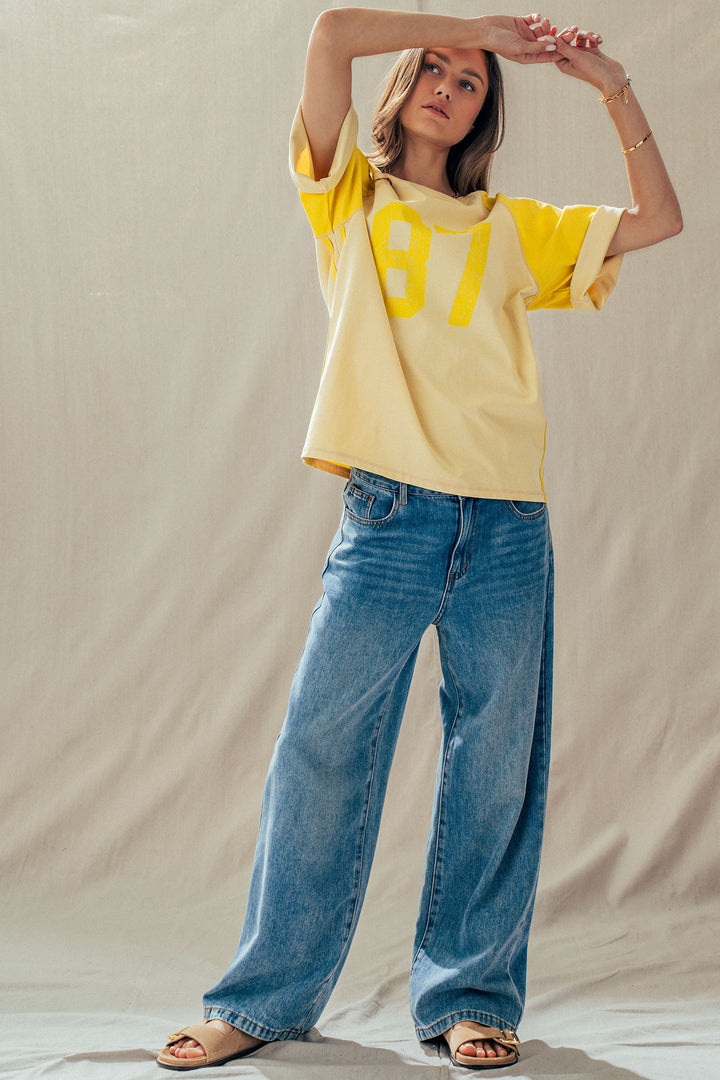 vintage varsity graphic tee - cream yellow (additional view)