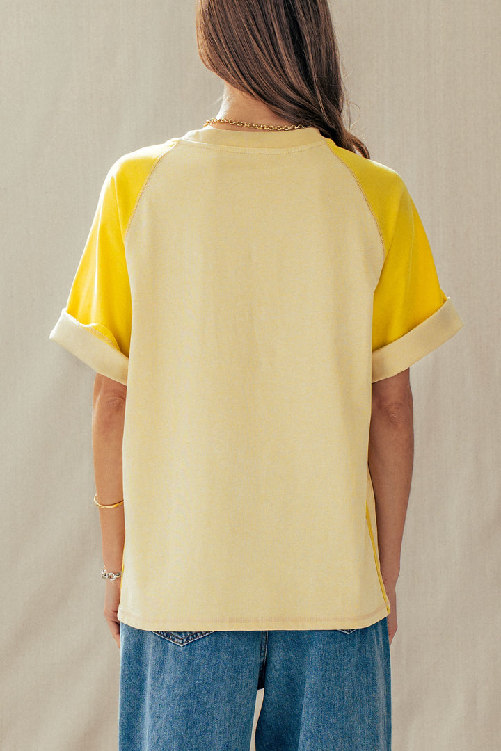 vintage varsity graphic tee - cream yellow (additional view)