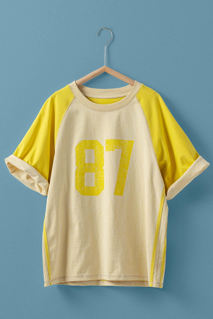 vintage varsity graphic tee - cream yellow (additional view)