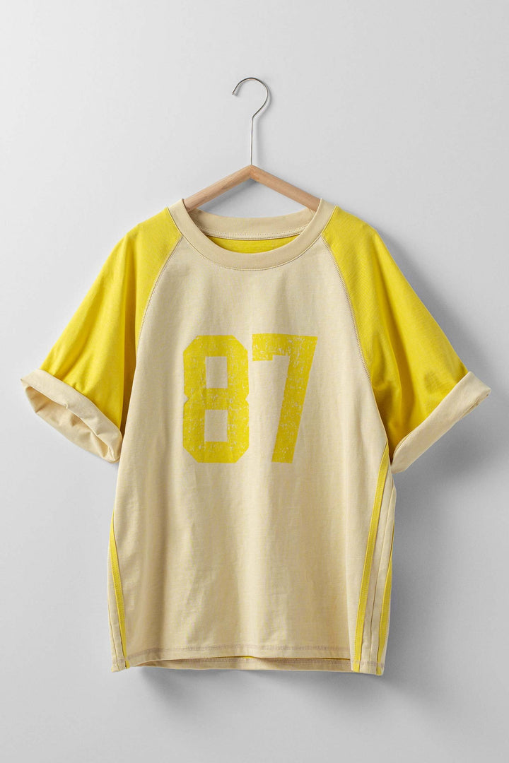 vintage varsity graphic tee - cream yellow (additional view)