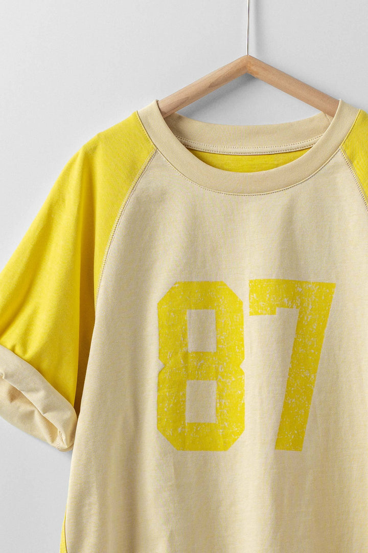 vintage varsity graphic tee - cream yellow (additional view)
