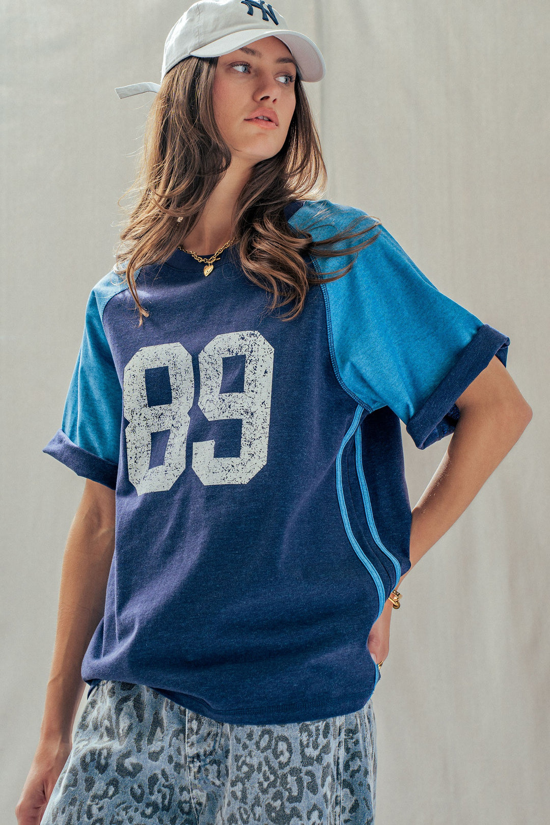 vintage varsity graphic tee - navy blue (additional view)