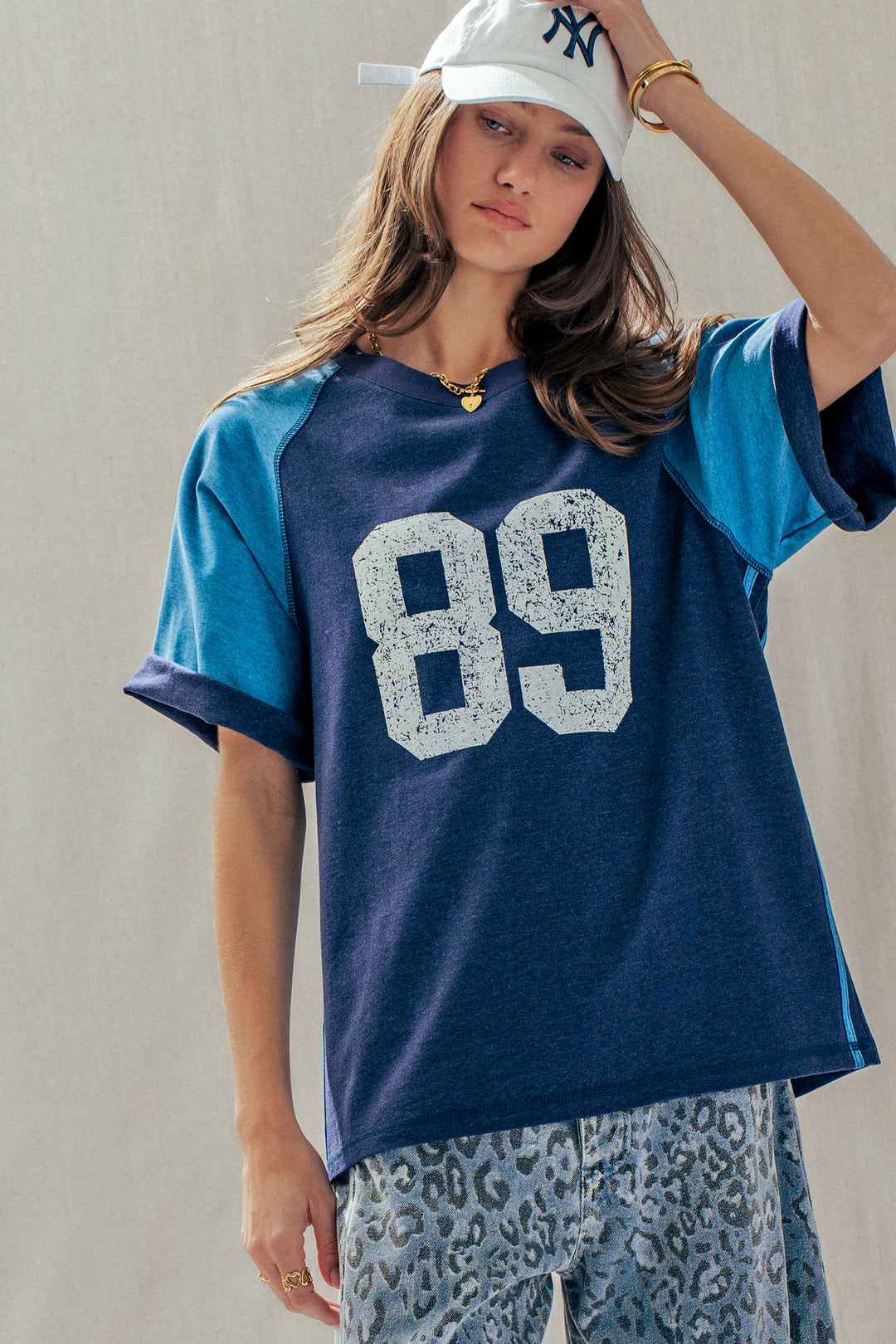 vintage varsity graphic tee - navy blue (additional view)