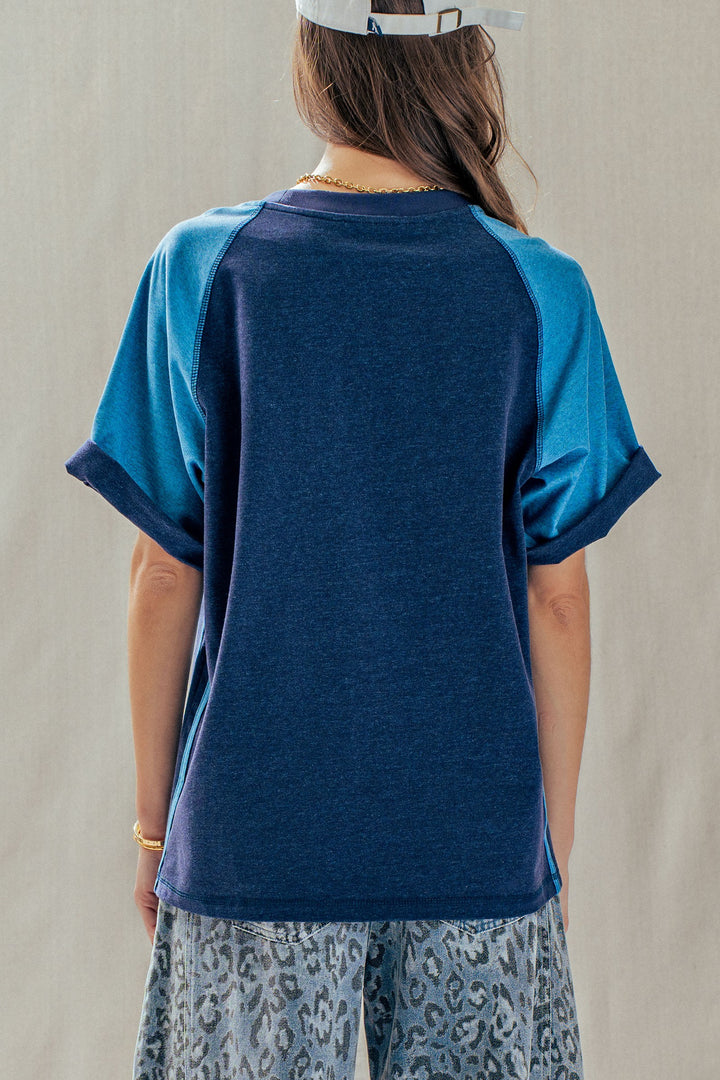 vintage varsity graphic tee - navy blue (additional view)