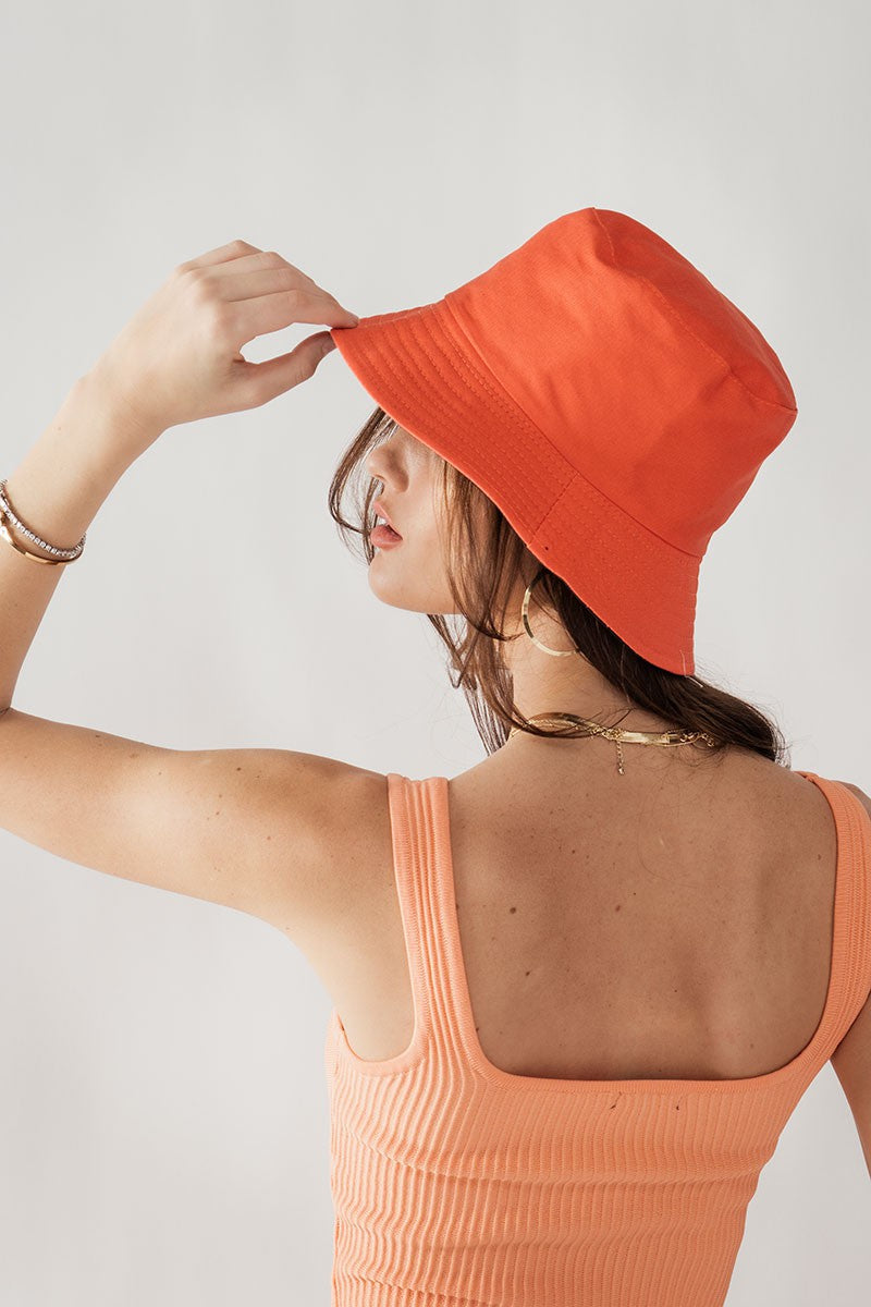 KATE OASIS BUCKET HAT in Coral - Women's Wholesale Bucket Hats | Trend Notes