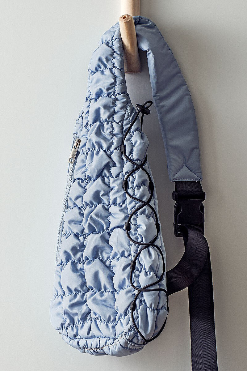 QUILTED SLING BAG in Blue - Women's Wholesale Crossbody Bags | Trend Notes