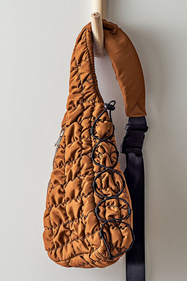 QUILTED SLING BAG in Brown - Women's Wholesale Crossbody Bags | Trend Notes