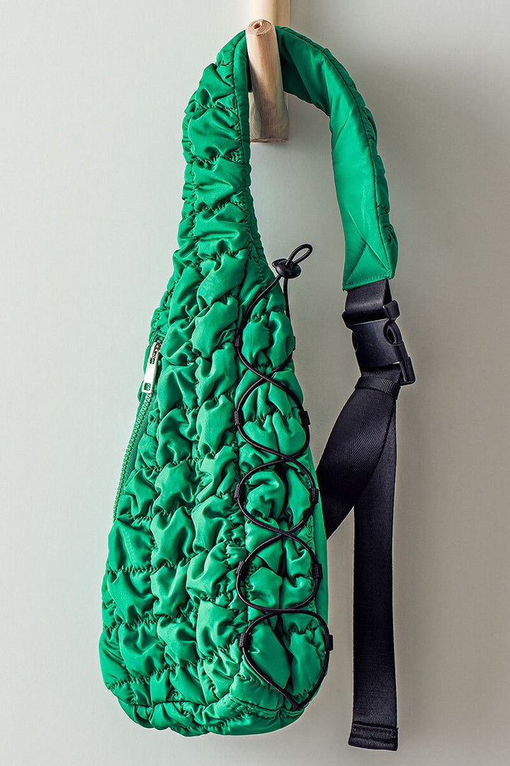 QUILTED SLING BAG in Green - Women's Wholesale Crossbody Bags | Trend Notes