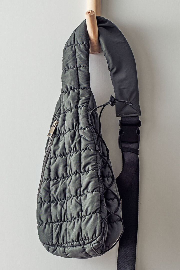 QUILTED SLING BAG in Grey - Women's Wholesale Crossbody Bags | Trend Notes