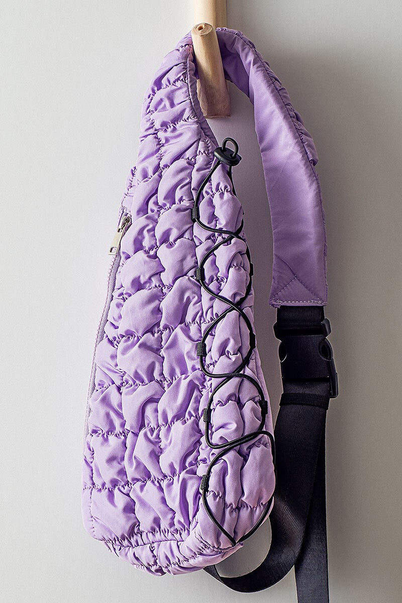 QUILTED SLING BAG in Lavender - Women's Wholesale Crossbody Bags | Trend Notes