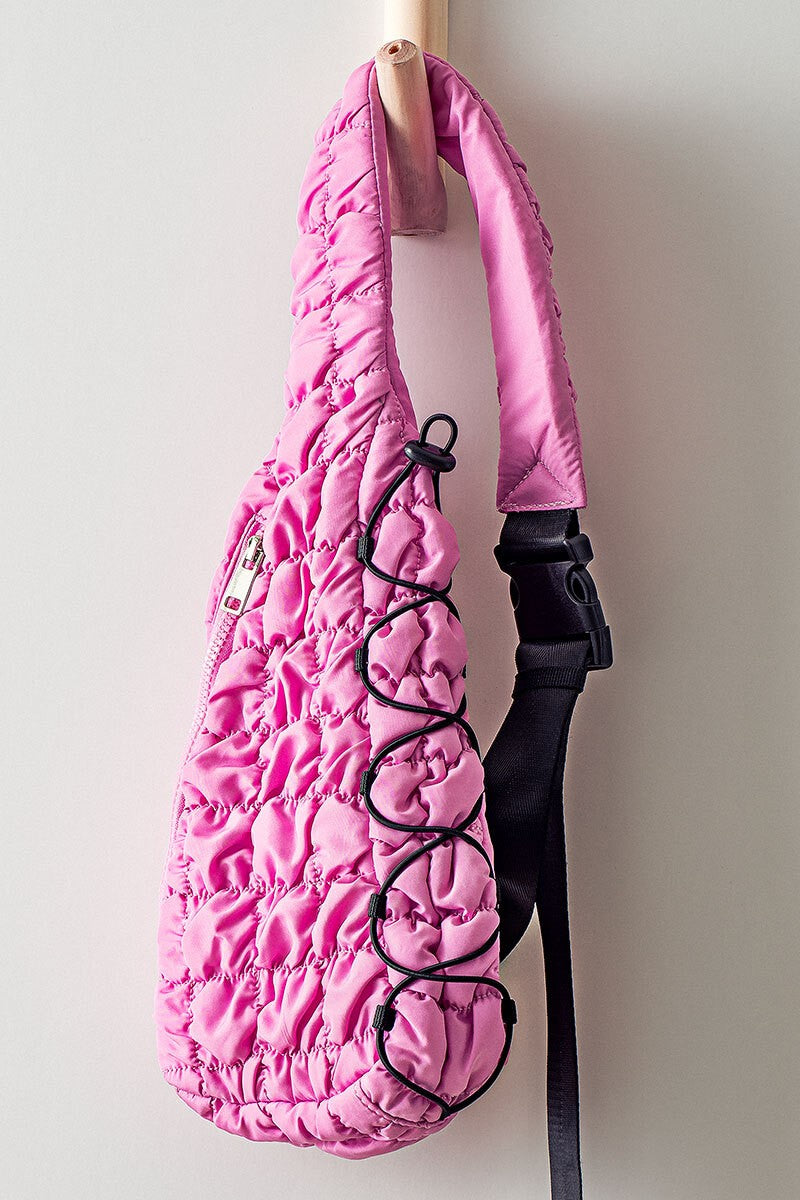QUILTED SLING BAG in Pink - Women's Wholesale Crossbody Bags | Trend Notes