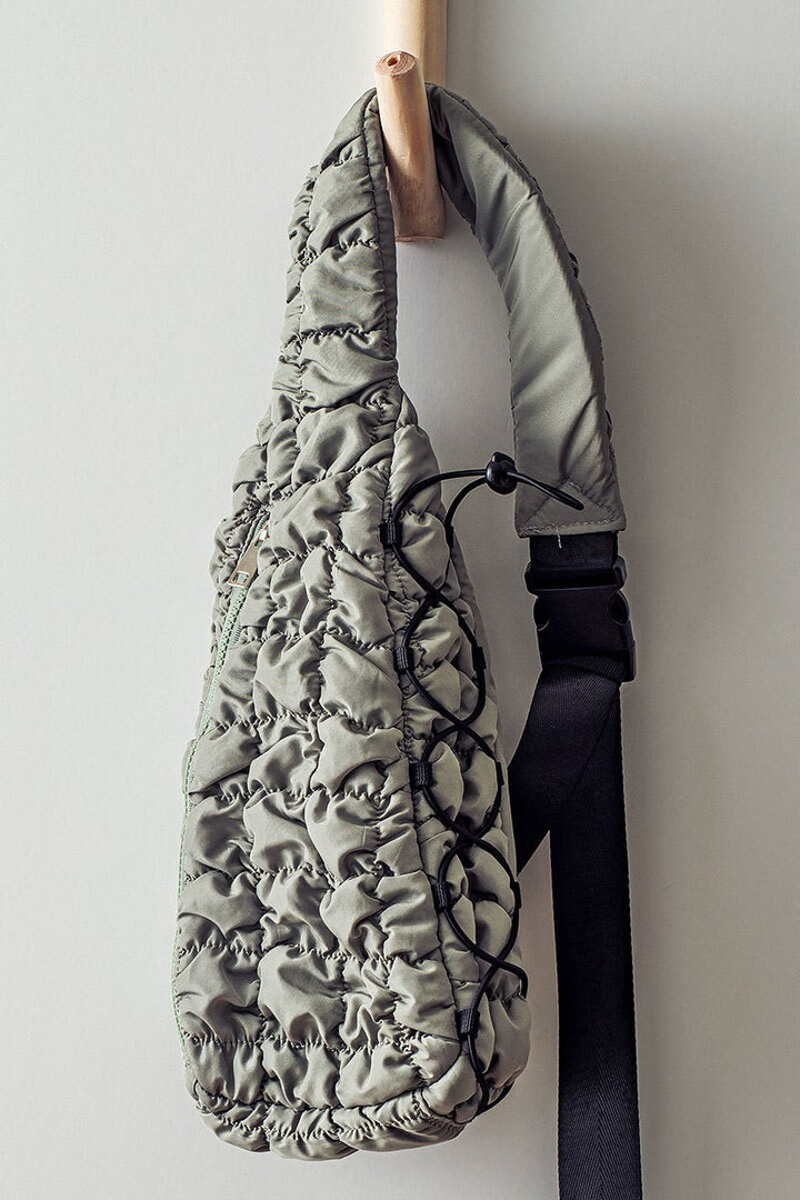 QUILTED SLING BAG in Sage - Women's Wholesale Crossbody Bags | Trend Notes