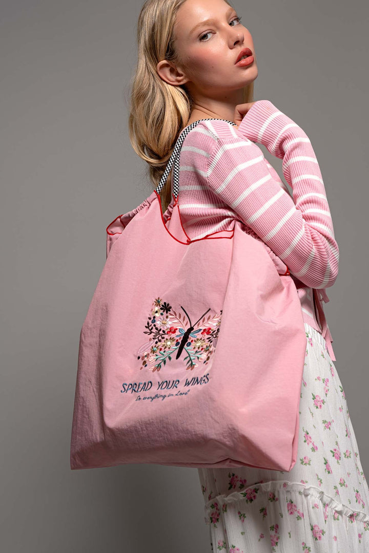 Butterfly Dreams Tote in Pink - Women's Wholesale Shoulder Bags | Trend Notes