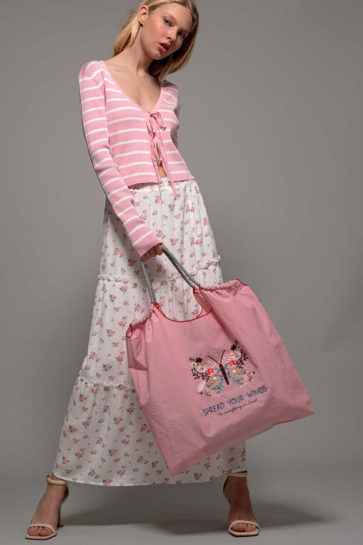 Butterfly Dreams Tote in Pink - Women's Wholesale Shoulder Bags | Trend Notes