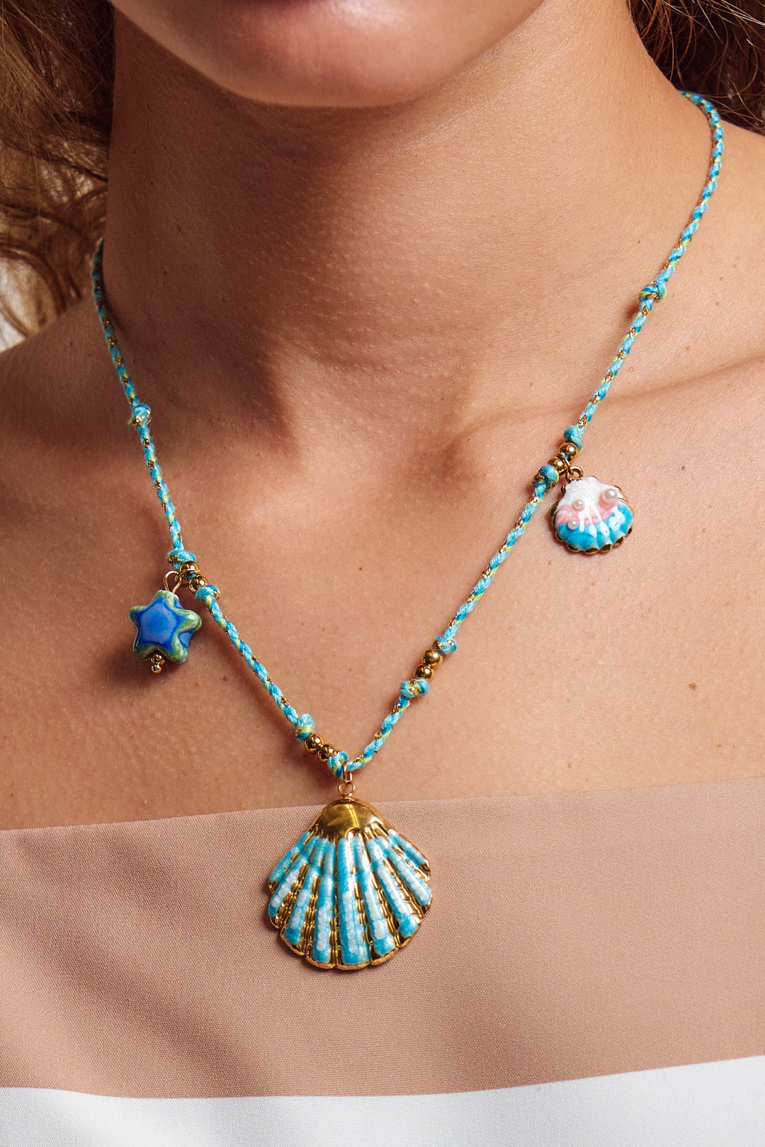 Mermaid Braided Necklace in Gold - Women's Wholesale Accessories | Trend Notes