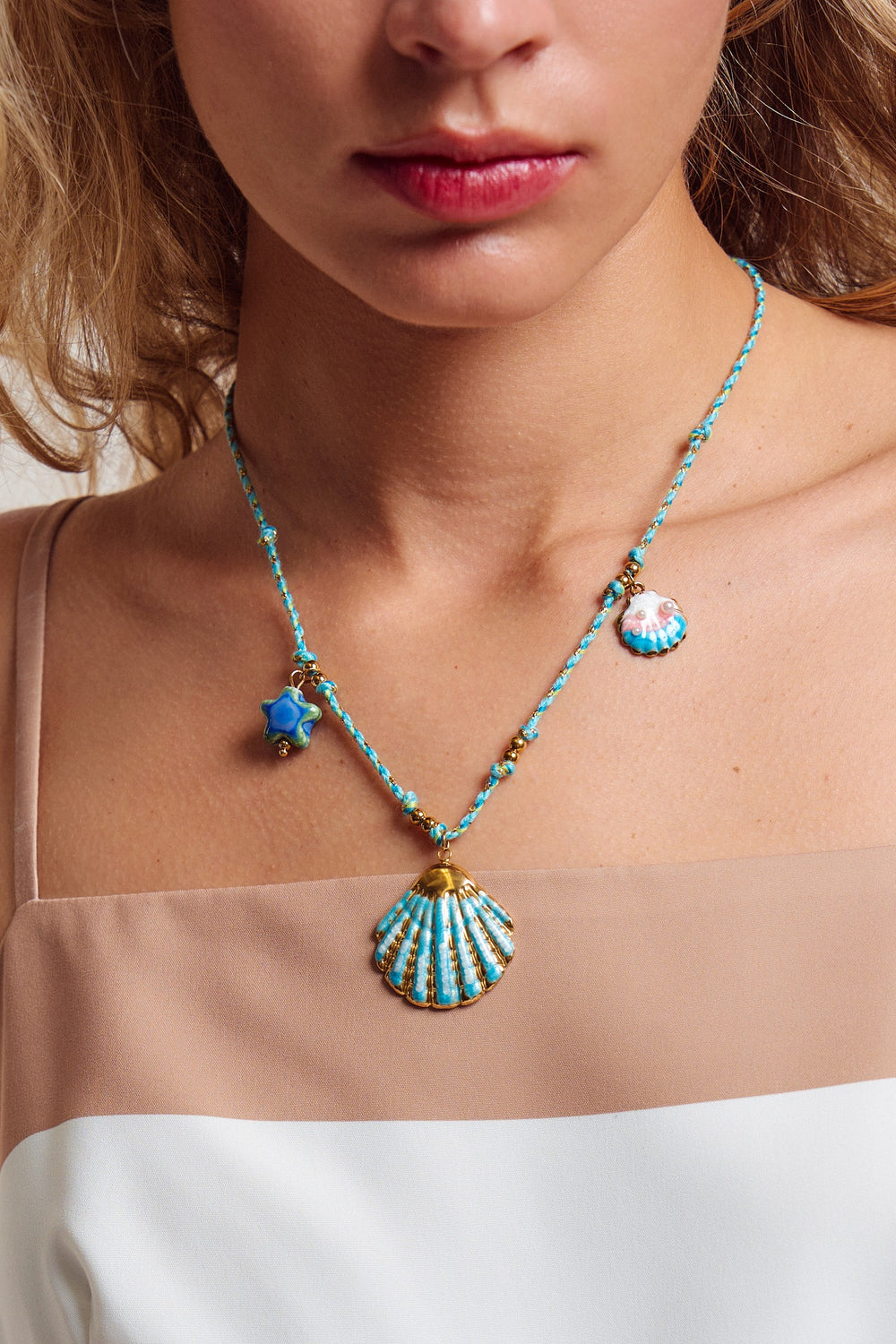 Mermaid Braided Necklace in Gold - Women's Wholesale Accessories | Trend Notes