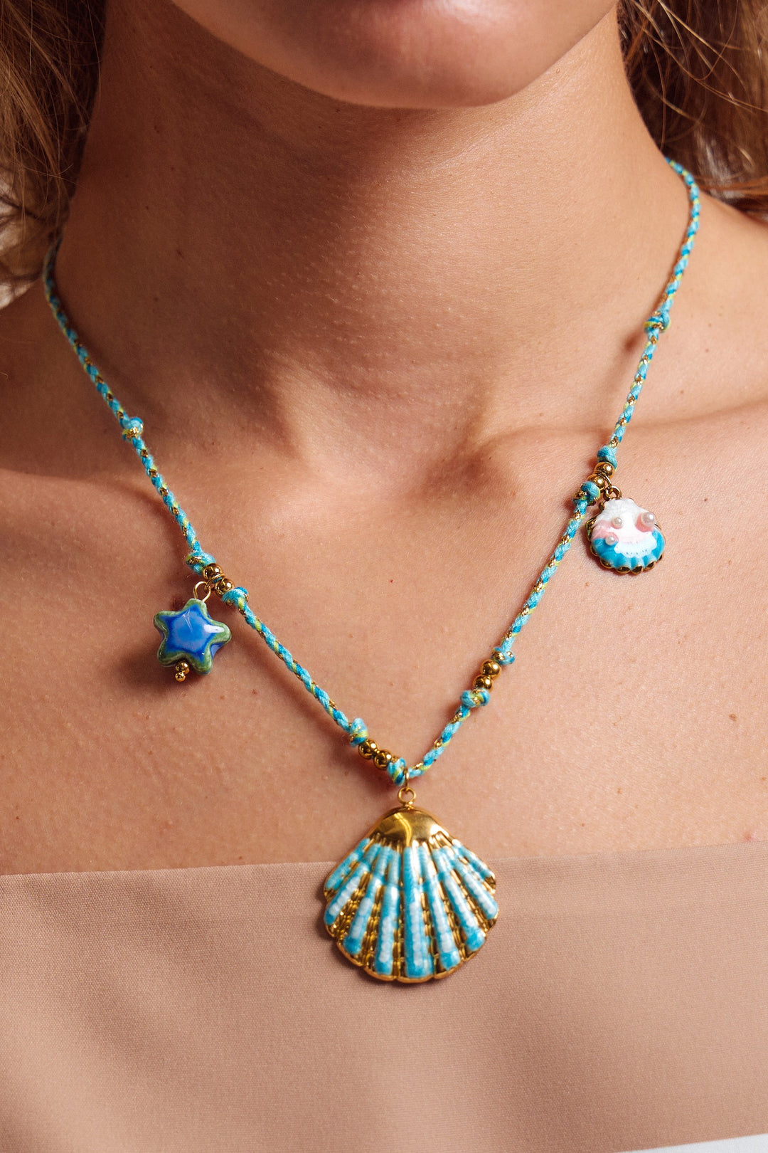 Mermaid Braided Necklace in Gold - Women's Wholesale Accessories | Trend Notes