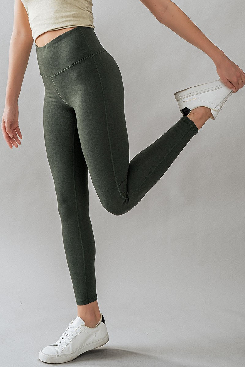 High Waist Stretch Leggings for Everyday Comfort in Deep Forest - Women's Wholesale Leggings | Trend Notes