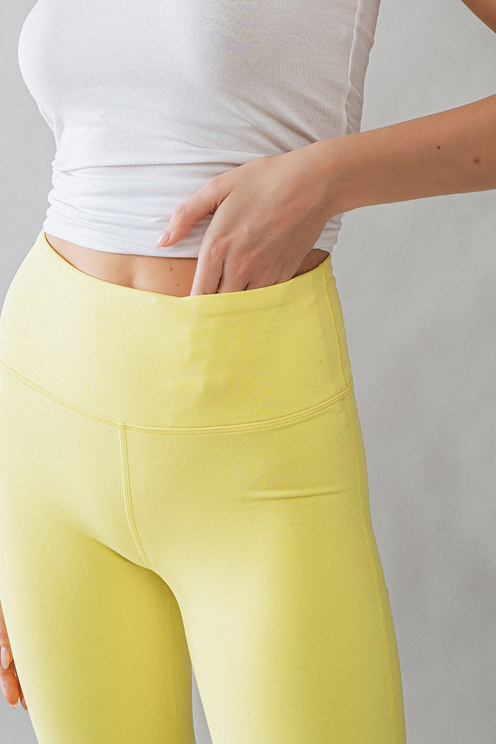 High Waist Stretch Leggings for Everyday Comfort in Yellow - Women's Wholesale Leggings | Trend Notes