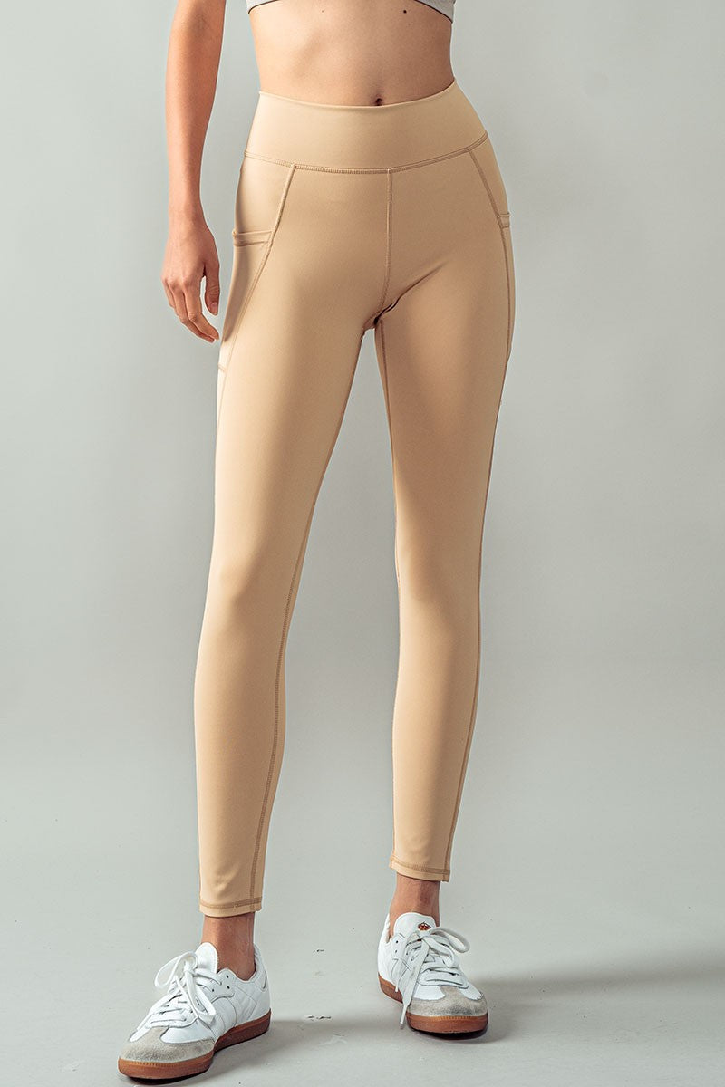 HIGH WAIST LEGGINGS in Khaki - Women's Wholesale Leggings | Trend Notes