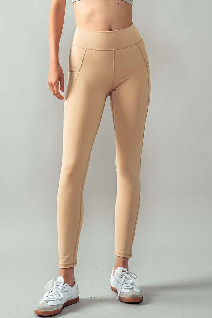 HIGH WAIST LEGGINGS in Khaki - Women's Wholesale Leggings | Trend Notes