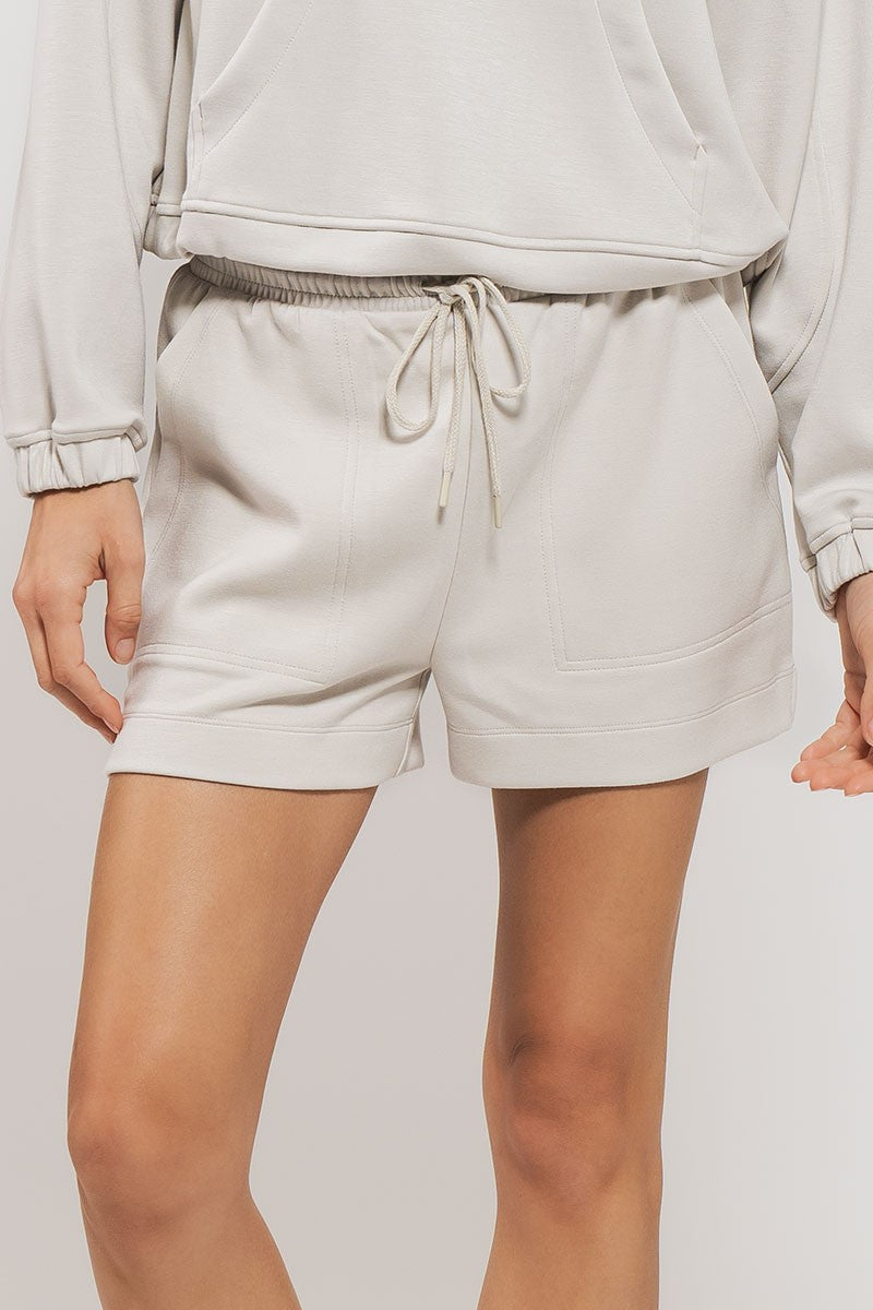 Accent Sweat Shorts in Chalk - Women's Wholesale Casual Shorts | Trend Notes