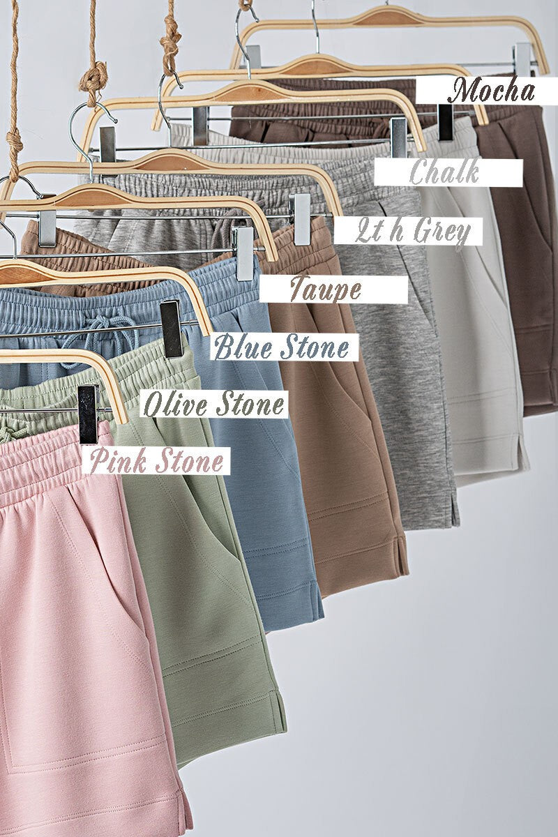Accent Sweat Shorts in Lt H Grey - Women's Wholesale Casual Shorts | Trend Notes