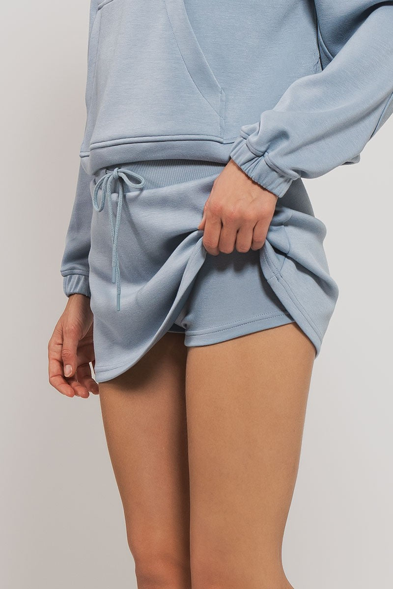 All Around Accent Tennis Skort in Blue Stone - Women's Wholesale Casual Shorts | Trend Notes