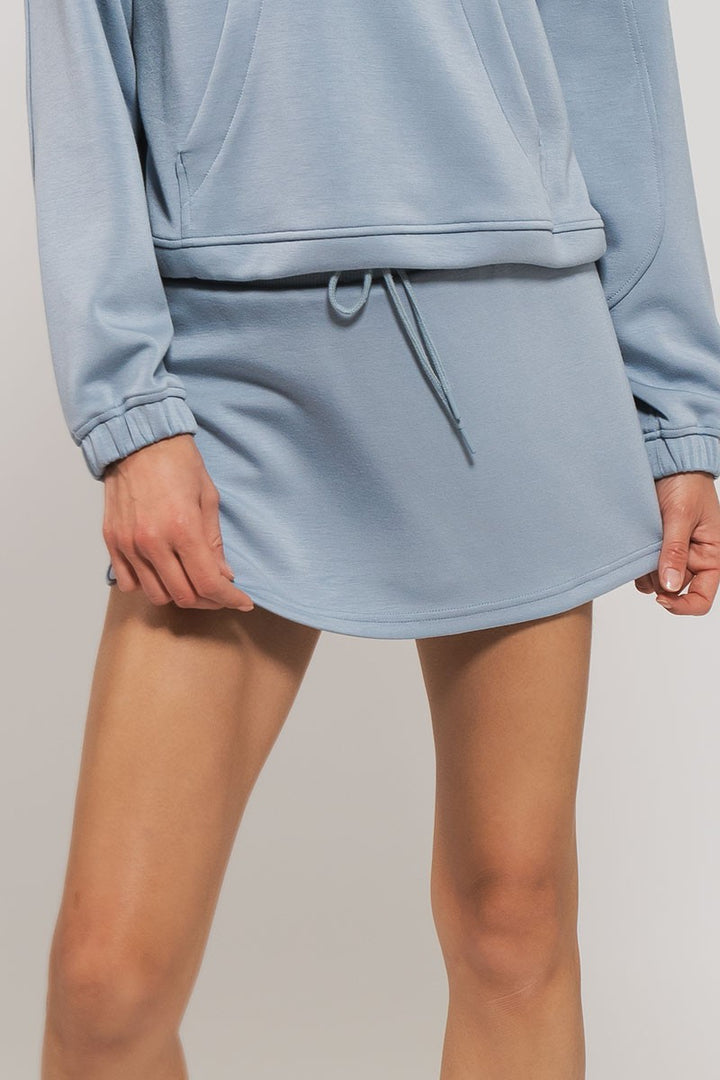 All Around Accent Tennis Skort in Blue Stone - Women's Wholesale Casual Shorts | Trend Notes