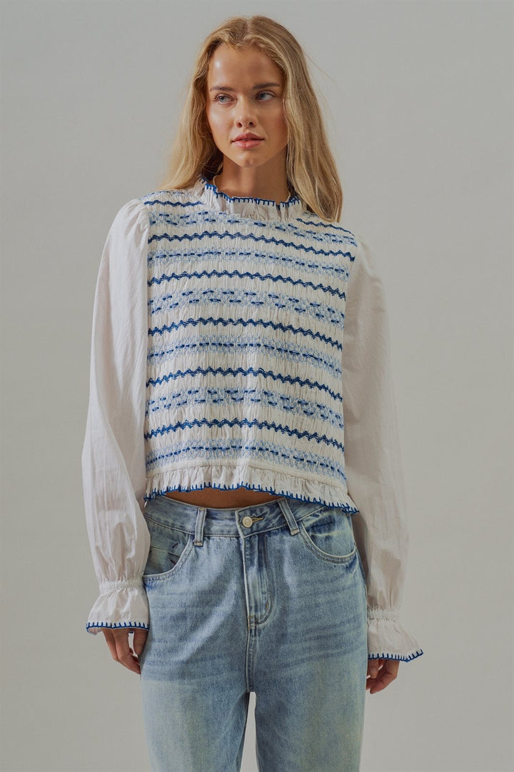 The Heirloom Smocked Embroidery Blouse in Ivory - Women's Wholesale Blankets | Trend Notes