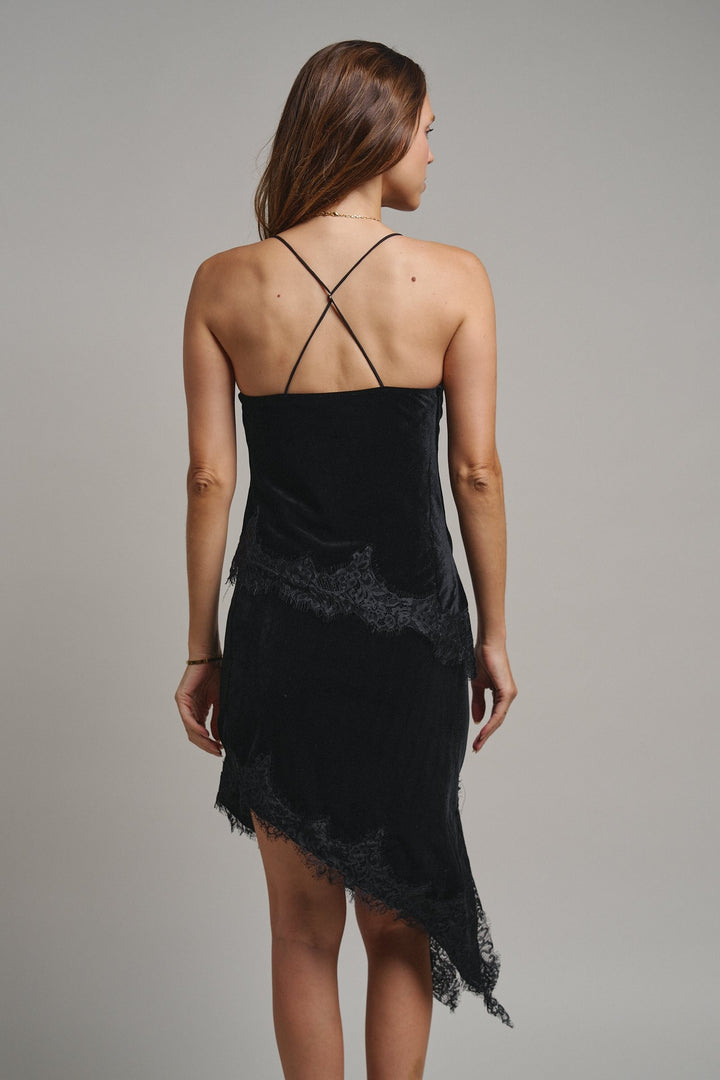 Evening Lace Velvet Cami Top in Black - Women's Wholesale Tanks & Camis | Trend Notes