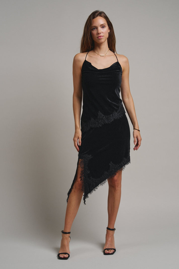 Evening Lace Velvet Cami Top in Black - Women's Wholesale Tanks & Camis | Trend Notes