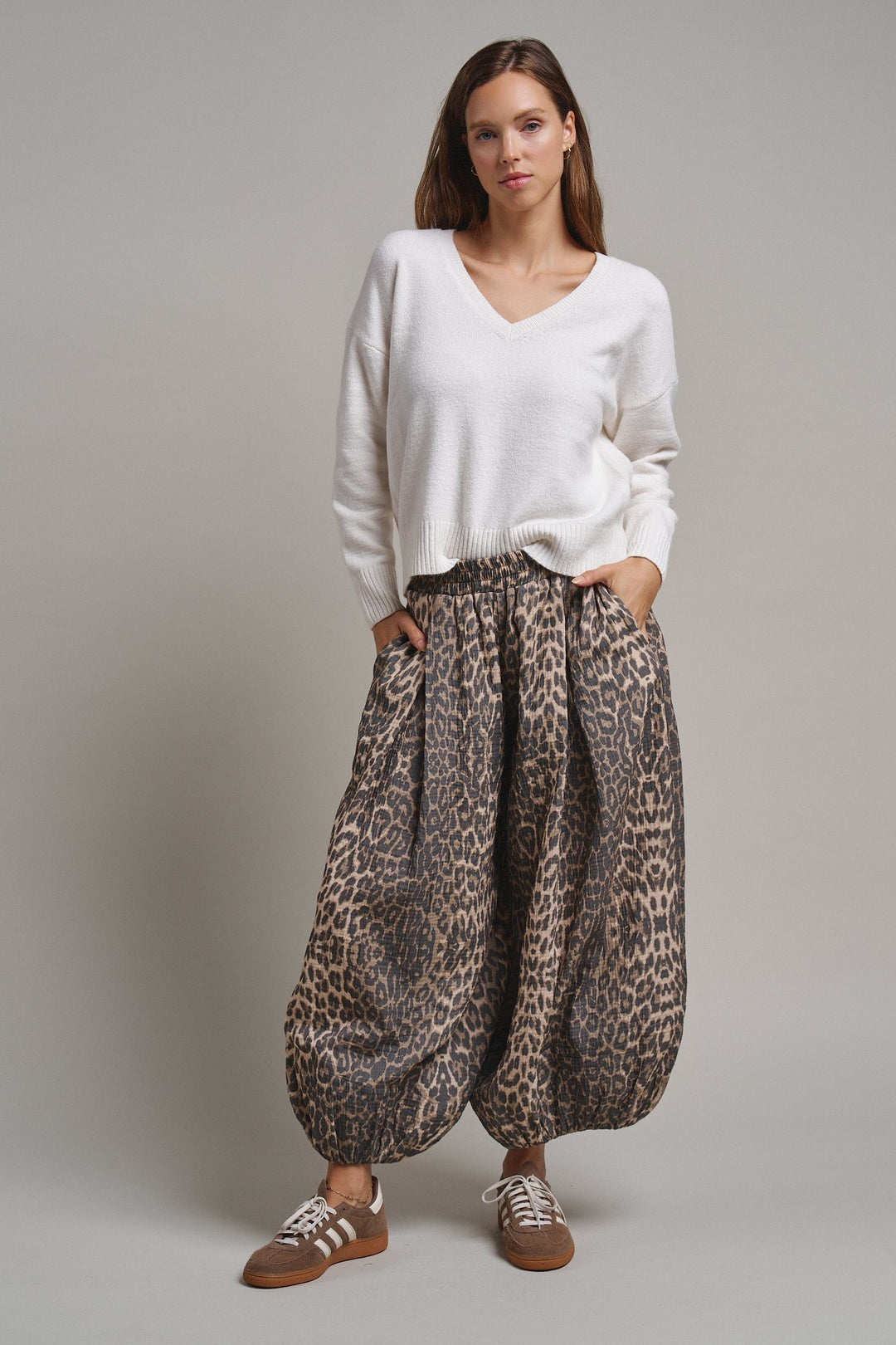 Drop Shoulder Ribbed Knit Sweater in Ivory - Women's Wholesale Sweaters | Trend Notes