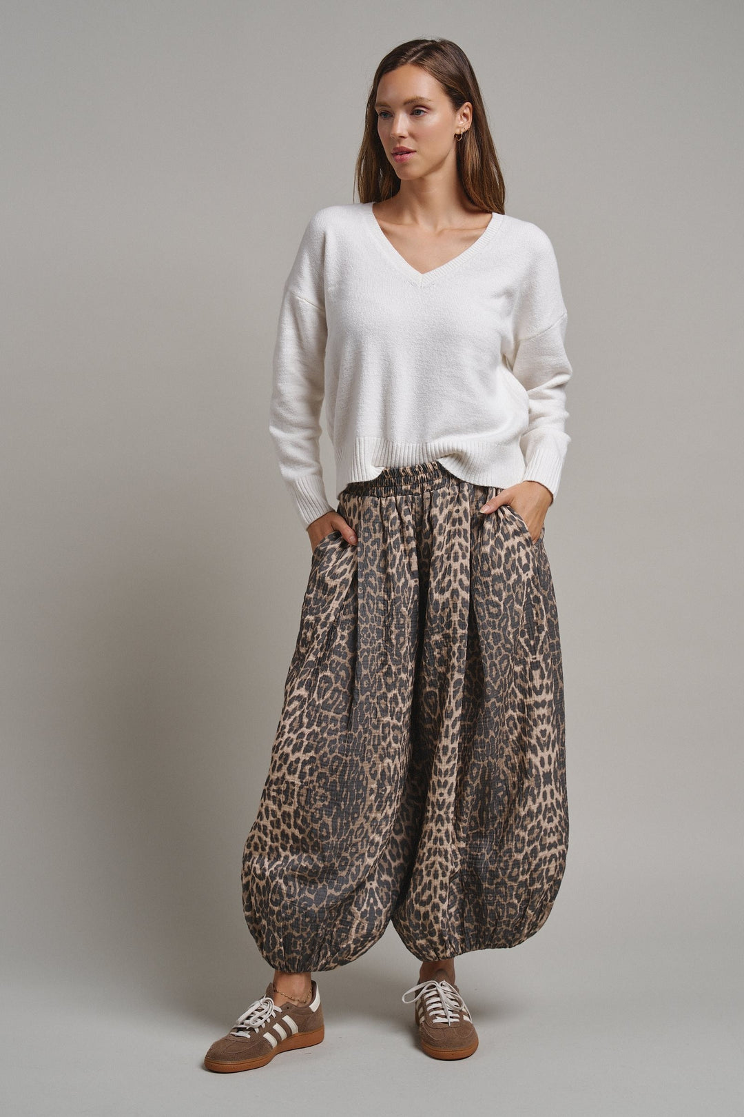 Drop Shoulder Ribbed Knit Sweater in Ivory - Women's Wholesale Sweaters | Trend Notes
