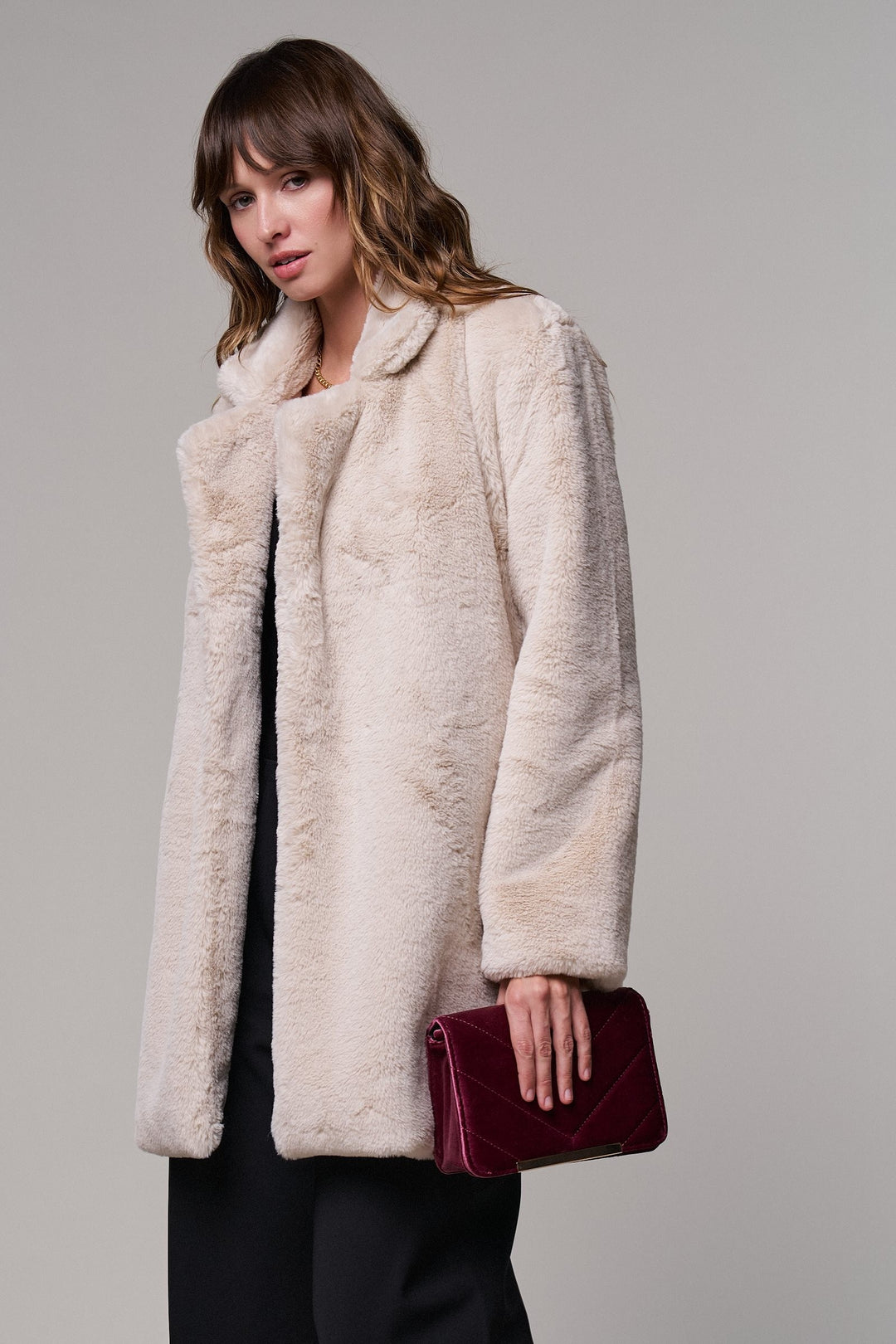 Winter Hush Faux Fur Coat in Tan - Women's Wholesale Coats | Trend Notes