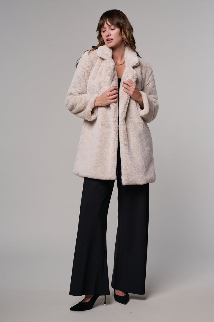 Winter Hush Faux Fur Coat in Tan - Women's Wholesale Coats | Trend Notes