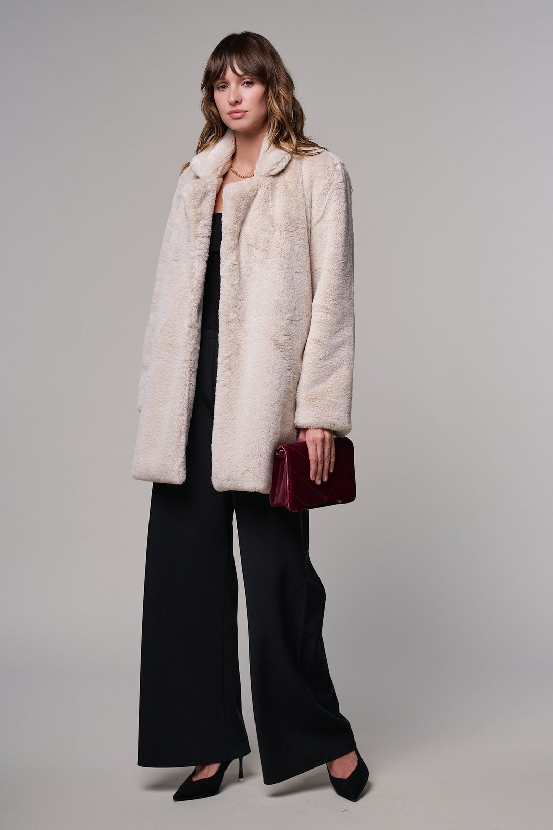 Winter Hush Faux Fur Coat in Tan - Women's Wholesale Coats | Trend Notes