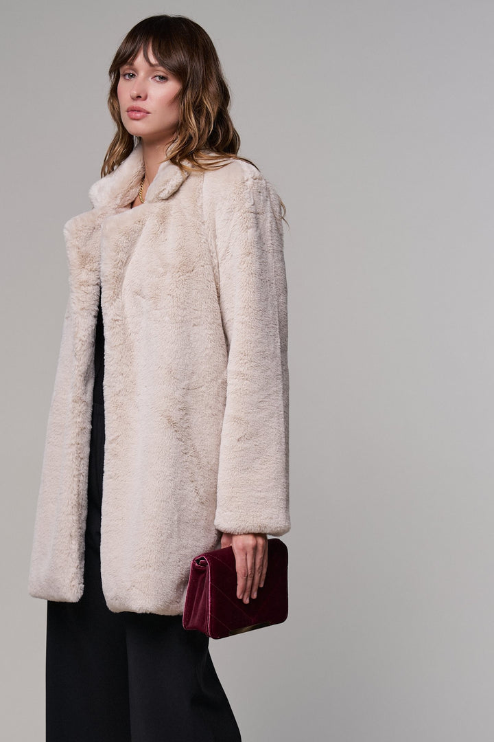 Winter Hush Faux Fur Coat in Tan - Women's Wholesale Coats | Trend Notes