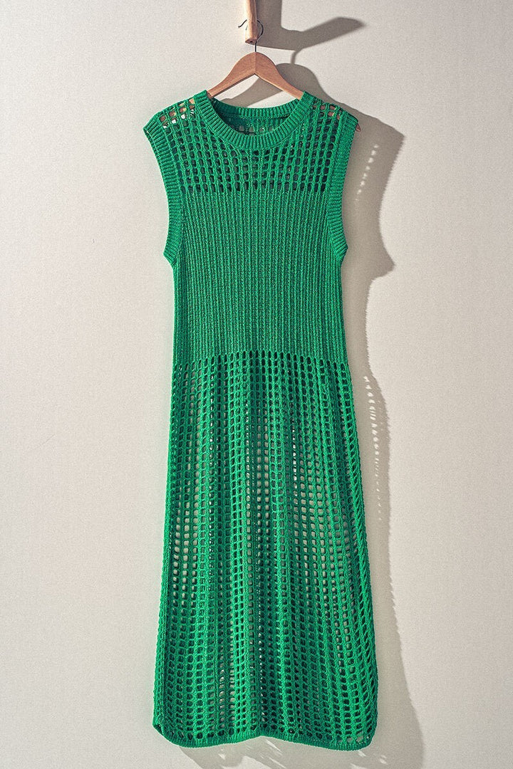 Resort Escape Crochet Open-Knit Dress in Green - Women's Wholesale Dresses | Trend Notes