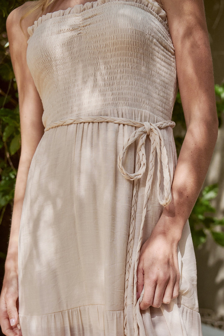 Sunset Smocked Maxi Dress in White - Women's Wholesale Dresses | Trend Notes