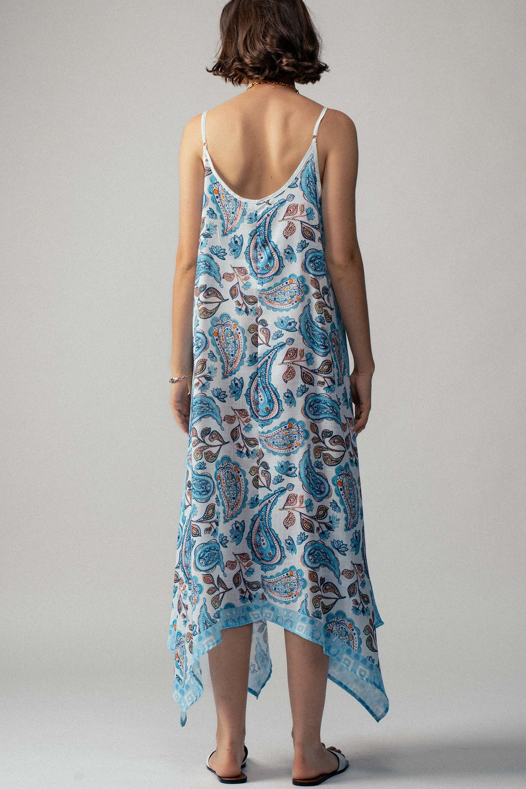 Paisley Breeze Handkerchief Dress in Blue - Women's Wholesale Vacation Dresses | Trend Notes